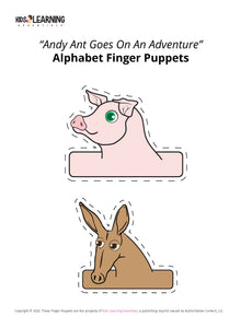 Free Letter A Finger Puppets