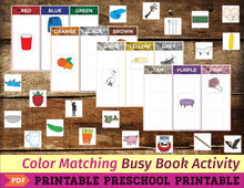 Load image into Gallery viewer, Color Matching Busy Book Activity