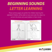 Load image into Gallery viewer, Alphabet Alphabet Sounds Lesson - Beginning Sounds Learning, Image Tracing, Image Coloring, Coloring and Tracing, Picture Coloring and Tracing, Preschool Printable, Alphabet PDF, Preschool Curriculum, Reading Practice for Preschool and Kindergarten