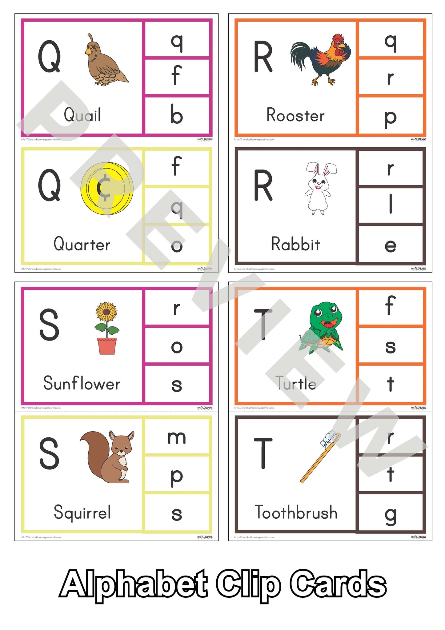 Oversized Alphabet Clip Cards – Kids Learning Essentials