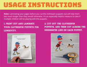Story-based A-Z Clothespin Puppets