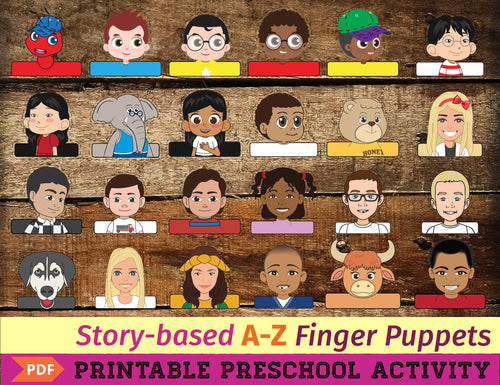 Story-based A-Z Finger Puppets