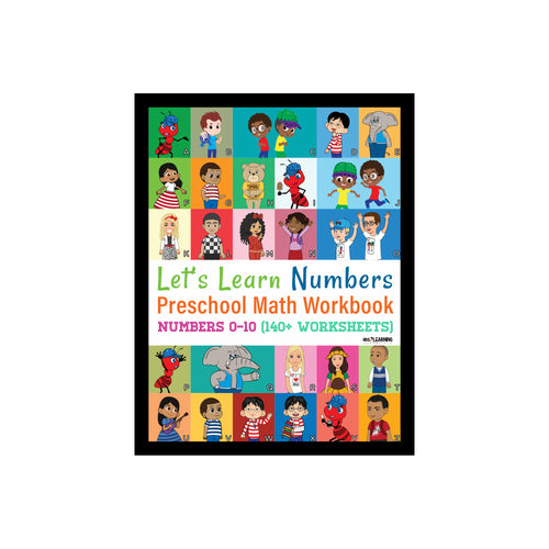 Preschool Math Workbook (140+ Printable worksheets) Numbers 0-10, Toddler Activities, Preschool Learning, 2-5 year old