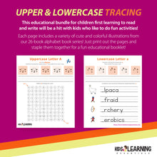 Load image into Gallery viewer, Alphabet Writing Activities - Upper And Lowercase Tracing, Kindergarten Printable, Alphabet PDF, Letter Maze For 26 Letters For Preschool And Kindergarten