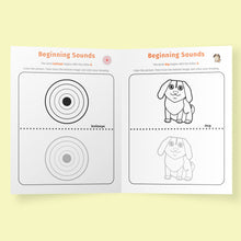 Load image into Gallery viewer, Alphabet Alphabet Sounds Lesson - Beginning Sounds Learning, Image Tracing, Image Coloring, Coloring and Tracing, Picture Coloring and Tracing, Preschool Printable, Alphabet PDF, Preschool Curriculum, Reading Practice for Preschool and Kindergarten