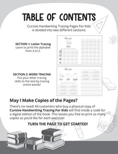 Cursive Handwriting Tracing Pages For Kids