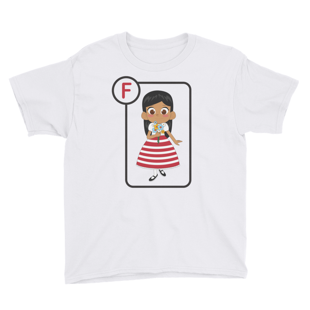 F Is For Flora Short Sleeve Kids T-Shirt